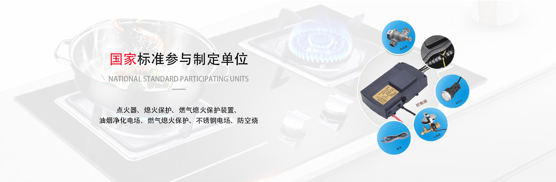 國家標準參與制定單位,點火器,燃氣熄火保護裝置,油煙凈化電場,不銹鋼電場,防空燒